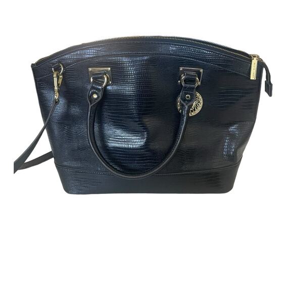 Anne Klein Dome Purse New Recruits Black Satchel Double Handle With Strap Zipper - Picture 1 of 10
